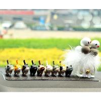 敬平可爱小猫咪汽车摆件公仔创意车载装饰卡通车内饰品抖音网红车饰女 9只[升级版]+白灰笑脸花瓶 +防滑垫(附带香水挂摆件