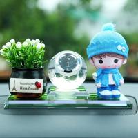 敬平汽车摆件 车载香水用品创意摇头男女娃娃车内饰品摆件个性礼品 平安果+表+围巾男(不摇头) 平挂摆件