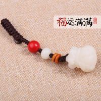 敬平菩提子汽车钥匙扣中国风饰品挂件挂绳手工个性创意菩提根雕刻男女 福运满满[心有菩提,福运相随]