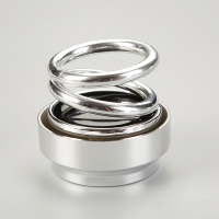 敬平抖音同款太阳能双环悬浮车载香薰自动旋转网红车内饰品香水座摆件 银色(太阳能ABS树脂款) 收藏送3片香熏 平挂摆件