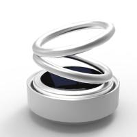 敬平抖音同款太阳能双环悬浮车载香薰自动旋转网红车内饰品香水座摆件 银色(太阳能纯金属款) 收藏送3片香熏 平挂摆件