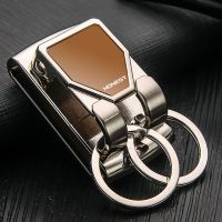 敬平钥匙扣男士可穿皮带挂腰带扣一体钥匙挂圈钥匙汽车扣 BK676银色(不刻字)车用钥匙扣汽车钥匙扣