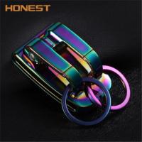 敬平钥匙扣男士可穿皮带挂腰带扣一体钥匙挂圈钥匙汽车扣 BCK2-888(绚丽彩色 )车用钥匙扣汽车钥匙扣