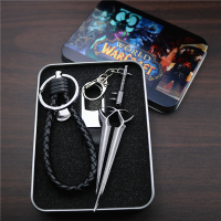 敬平WOW魔兽世界周边汽车用钥匙扣圈挂件炉石守望先锋DOTA2饰品铁礼盒 风剑 印花铁盒汽车钥匙扣