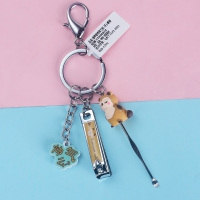 敬平韩国时尚创意钥匙扣可爱女实用钥匙环挂件兔宝宝指甲刀汽车钥匙圈 浣熊指甲刀车用钥匙扣汽车钥匙扣