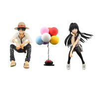 敬平个性创意汽车摆件雪乃路飞动漫手办车载中控台美少女装饰用品 [雪乃摆件+路飞摆件+彩色气球] 平挂摆件