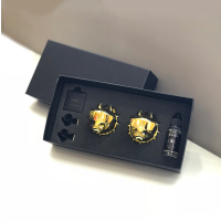 敬平汽车装饰男士车载香薰女士狗头香水车内香片车载除味香薰汽车摆件 24K金 两只装 平挂摆件