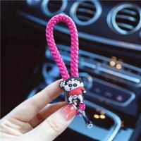 敬平卡通汽车钥匙挂绳黑色车用编织钥匙扣个性创意钥匙链小挂件女 大象小新-玫红绳车用钥匙扣汽车钥匙扣