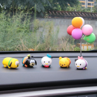 敬平汽车内饰创意个性摆件可爱卡通萌娃系列网红女车载饰品装饰件 米奇5件套B款+七彩气球送无痕胶10 平挂摆件