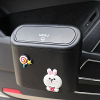 敬平车载垃圾桶卡通汽车前排收纳车上用品汽车内用挂式收纳置物袋车门 可乐兔-车门垃圾桶 平