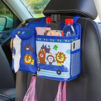 敬平车载垃圾桶汽车内用品卡通车上置物桶折叠挂式后排雨伞收纳垃圾袋 快乐出行-[内置防水桶+增加纸巾盒] 平