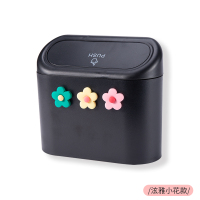 敬平车载垃圾桶置物袋收纳盒卡通可爱车用折叠椅背挂式车内收纳杂物盒 泫雅花收纳 平