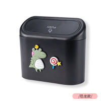 敬平车载垃圾桶置物袋收纳盒卡通可爱车用折叠椅背挂式车内收纳杂物盒 恐龙款收纳 平