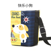 敬平车载垃圾桶悬挂式创意可爱垃圾袋汽车用品车内用多功能收纳 快乐小狗[可做垃圾桶|椅背收纳袋] 平