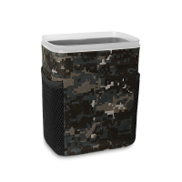 敬平车载垃圾桶车挂式汽车内用创意可爱迷你后排多功能收纳用品垃圾袋 城市迷彩[牛津布]带网兜★带挂钩★送垃圾袋60个 平