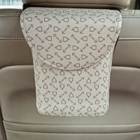 敬平皮革车载垃圾桶袋汽车内用前后排多功能垃圾袋车挂式收纳置物桶箱 小酒杯花加盖 平