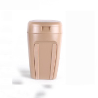 敬平车载垃圾桶适用于 迈腾 奥迪Q5 新POLO 夏朗 高尔夫6 储物盒 门边内米色圆形 平