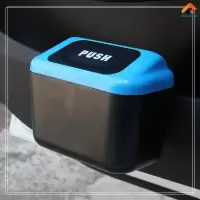 敬平车载垃圾桶副驾驶迷你小型前排车用时尚创意挂式挂置物桶汽车用品 宝蓝[PUSH带挂钩、可挂、可放] 平