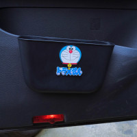 敬平车载垃圾桶挂式储物盒车门汽车内用创意时尚可爱多功能通用收纳盒 叮当英文[垃圾桶] 平