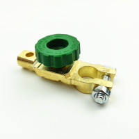 敬平电瓶开关汽车电瓶断电开关手动断电器防漏电纯铜夹子小车改装桩头 17mm孔头 锌合金镀铜电瓶负极开关1个 平电瓶线