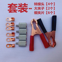 敬平电瓶大头螺丝电池接线端子电瓶转接头防止打滑电池桩头铝合金材质 [转接头4个 大夹子2个 铜片6个] 平电瓶线