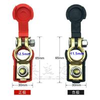 敬平电瓶卡子汽车蓄电池桩头纯铜加厚电瓶接线端子夹头电瓶柱接头夹子 纯铜小铅柱专用护套精品1对 平电瓶线