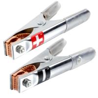 敬平汽车电瓶夹子鳄鱼夹子纯铜搭火线夹子加厚电瓶连接线夹子强力大号 纯铜红色2只+黑色2只 平电瓶线