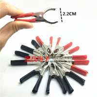 敬平镀铜纯铜汽车电瓶夹子大号电瓶充电夹子电瓶连接线夹子纯铜鳄鱼夹 浅灰色 铁镍 30A 5对 平电瓶线