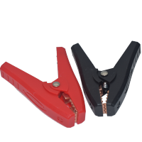 敬平镀铜纯铜汽车电瓶夹子大号电瓶充电夹子电瓶连接线夹子纯铜鳄鱼夹 姜黄色 镀铜 200A 1对 平电瓶线