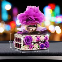 敬平汽车装饰套装女档位套手刹套后视镜套安全带护肩套扶手箱垫 新款花球香水座紫色一个 平