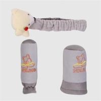 敬平夏季通用汽车排档套,挂挡套,手刹套,后视镜套三件套冰丝 小熊灰色三件套 平排档/手刹套换挡手刹套