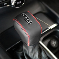 敬平适用于沃尔沃XC60 S90 XC90 V90皮档把套排挡套档位皮套改装新 皮红线 平排档/手刹套换挡手刹套