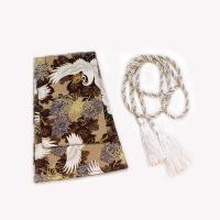 敬平日本和风JDM武士海浪剑道装饰套挡把改装波棍装饰套 咖啡色仙鹤 平排档/手刹套换挡手刹套