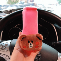 敬平韩国汽车内饰排挡套可爱卡通档位套手刹防滑车饰用品手自动挡把套 黑色 唇印手刹套(粉绒 平排档/手刹套换挡手刹套