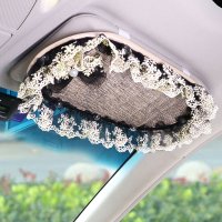 敬平卡通汽车内饰装饰女档位套安全带护肩套扶手箱垫遮阳板cd夹漂亮夏 遮阳板cd夹1个 平