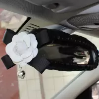 敬平时尚山茶花汽车内饰套装 后视镜套手刹套排挡套安全带套扶手箱垫 [后视镜套]一个 平