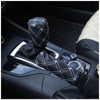 敬平冰丝透气款手动档自动档手刹套档位杆两件套圆形档头通用小车把套 红酒手刹档位黑白色两件套 平排档/手刹套换挡手刹套