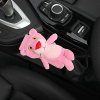 敬平汽车档杆套卡通可爱手刹套档把套组合创意个性档位挂挡保护套 粉红豹-粉短绒手刹套 平排档/手刹套换挡手刹套