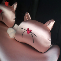 敬平原创日韩ins可爱毛绒尾巴粉耳朵档位套后视镜套安全带套 腰靠1对 平排档/手刹套换挡手刹套