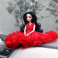 敬平汽车内饰装饰安全带护肩套档位套遮阳板装饰后视镜套民族风格酒红 浪婚纱娃娃红1个 平排档/手刹套换挡手刹套