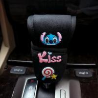 敬平时尚韩国可爱卡通汽车档位套 手动挡 通用型手刹套 档位套装毛绒 KISS史迪Z[挡套]绒黑 平排档/手刹套换挡手刹套