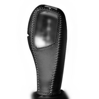 敬平适用X1 3系 5系GTX3 X5 X6 电子档皮 排档套档位套挡把杆套 黑皮黑线 平排档/手刹套换挡手刹套