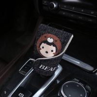 敬平汽车档位套装饰漂亮内饰自动挡手动挡布通用型可爱小车速腾科鲁兹 小浣熊档把套 平排档/手刹套换挡手刹套