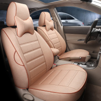 敬平日产新阳光经典轩逸逍客骊威启辰专用汽车亚麻座套四季全包坐垫套 C款细麻款米色 平