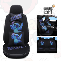 敬平冰丝汽车坐垫四季通用潮牌网红小车全包围女神座套可爱夏季座椅套 史迪仔[豪华版] 平