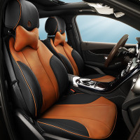 敬平汽车座套夏季全包围奥迪宝马大众迈锐宝专用坐垫四季通用 乐翼-黑棕色(5座)(仅座垫,不含头枕) 平