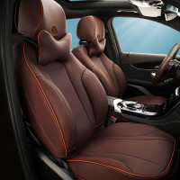 敬平汽车座套夏季全包围奥迪宝马大众迈锐宝专用坐垫四季通用 乐翼-咖啡色(5座)(仅座垫,不含头枕) 平