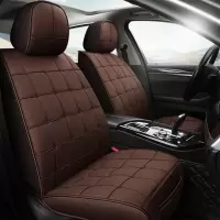 敬平丰田RAV4卡罗拉凯美瑞皇冠夏天布艺汽车坐垫四季通用亚麻全包座套 方形魅力咖-标准版 平