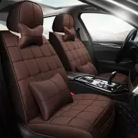 敬平丰田RAV4卡罗拉凯美瑞皇冠夏天布艺汽车坐垫四季通用亚麻全包座套 方形魅力咖-豪华版 平
