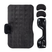 敬平车载充气床汽车后排睡垫轿车SUV通用成人旅行车中床儿童睡觉 亲肤S波浪纹黑色--长墩 送车载充气泵 平